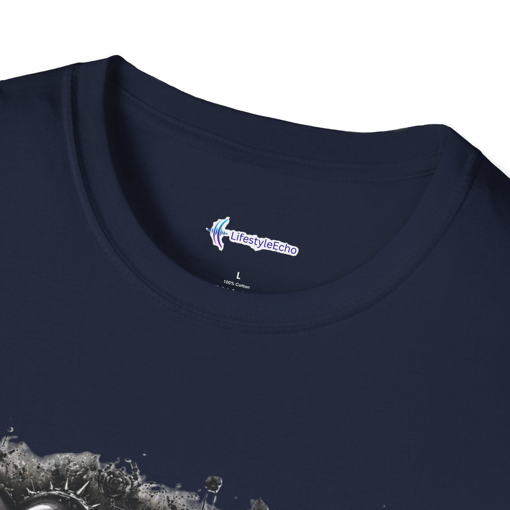 Grungy Hearts and Skulls Graphic T-Shirt