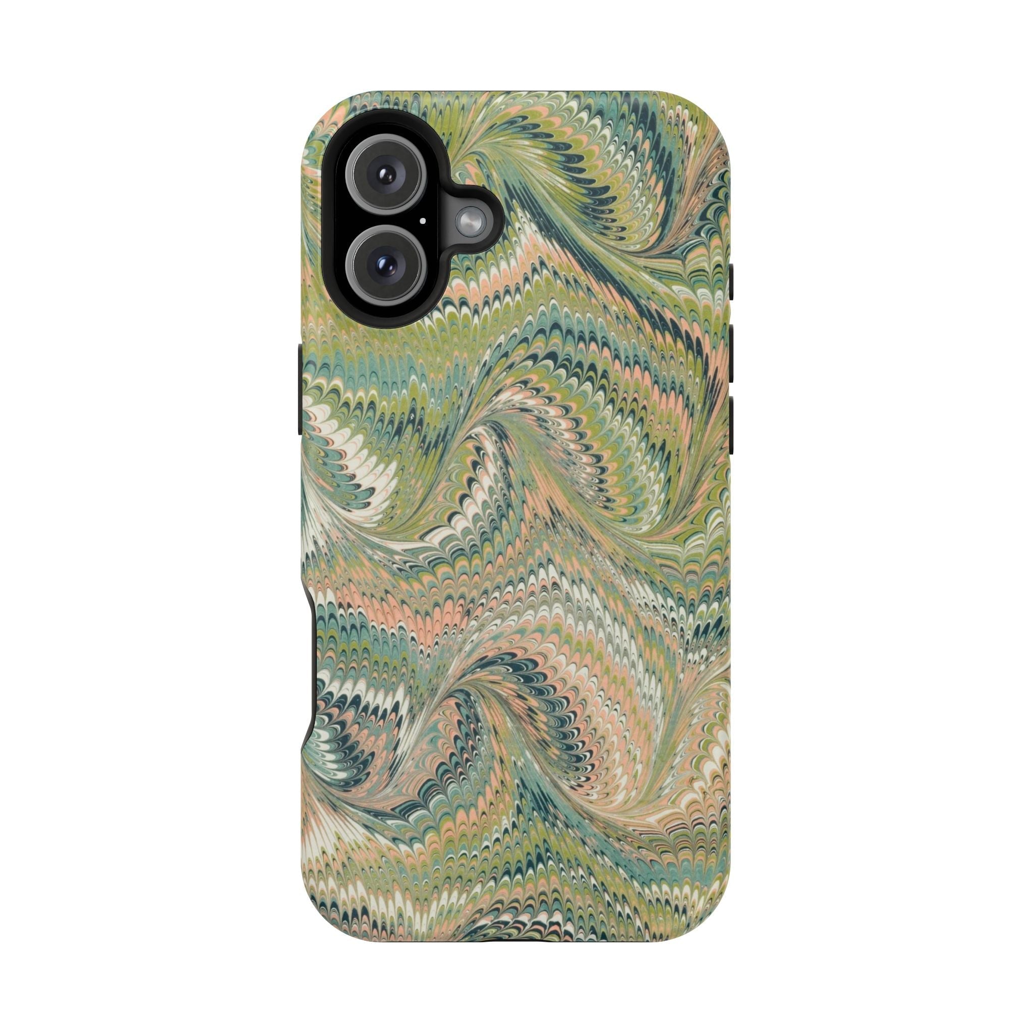 Green Pastel Italian Marble Design Magnetic MAG SAFE High Impact iPhone Cases