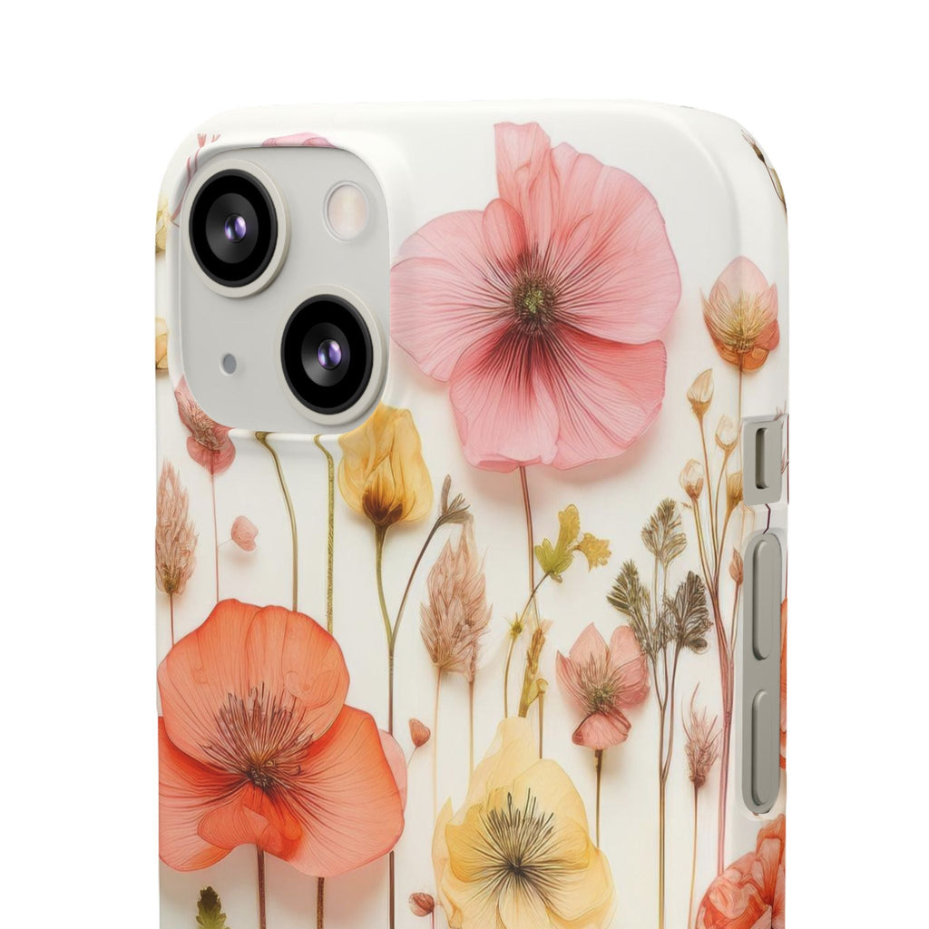 Pink Floral Pressed Flowers - Slim Case