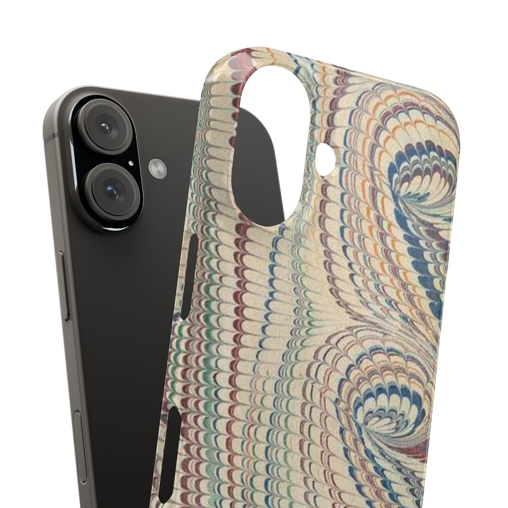 Italian Vintage Marbled Paper Design on iPhone Cases, Artistic Protection for Your Device in Elegant Beige, Blue, Burgundy