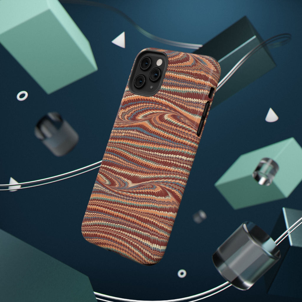 Neutrals Burgundy, Beige, Rust Hues Italian Vintage Marble Design Phone Case for Apple + Samsung