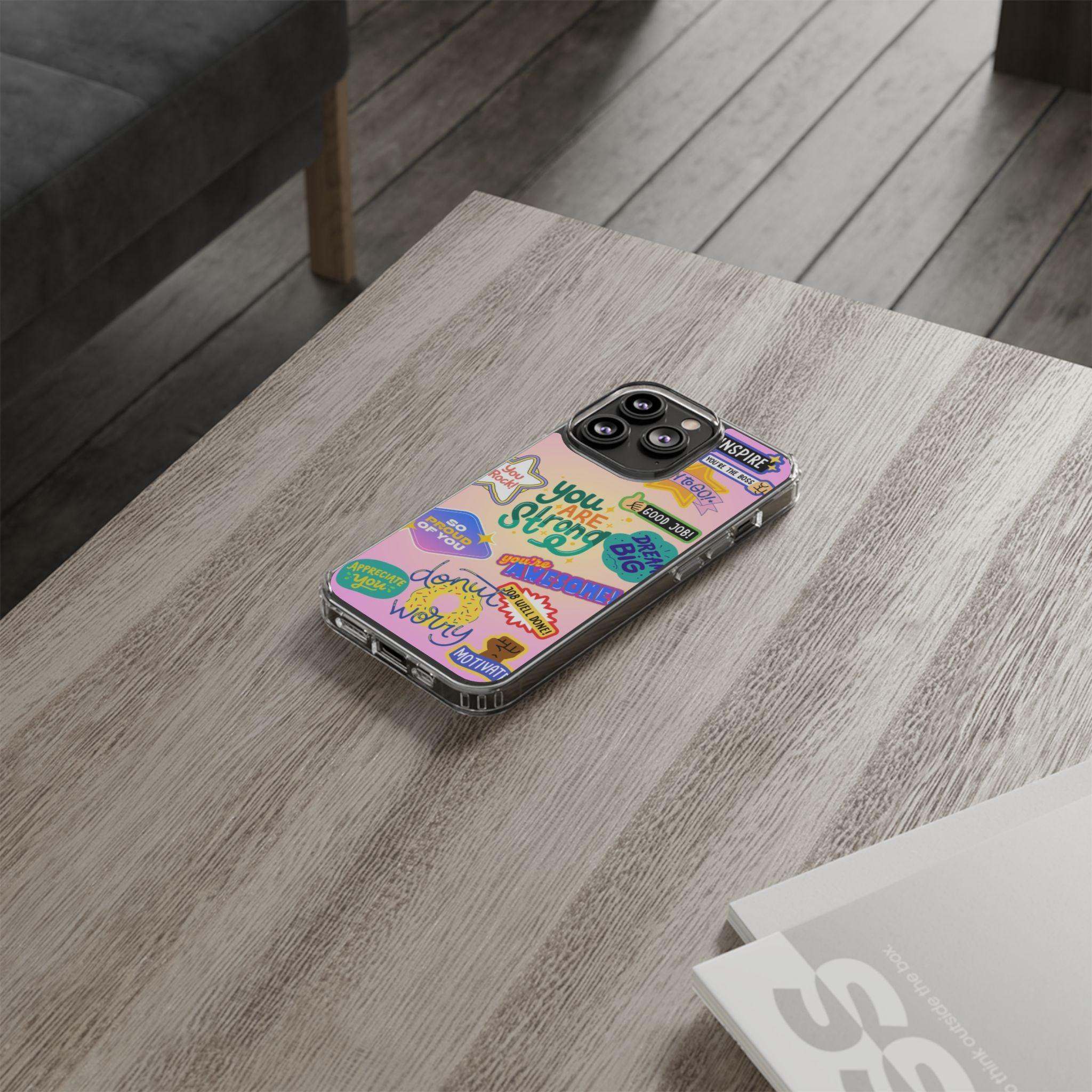 Motivational Stickers Clear Case