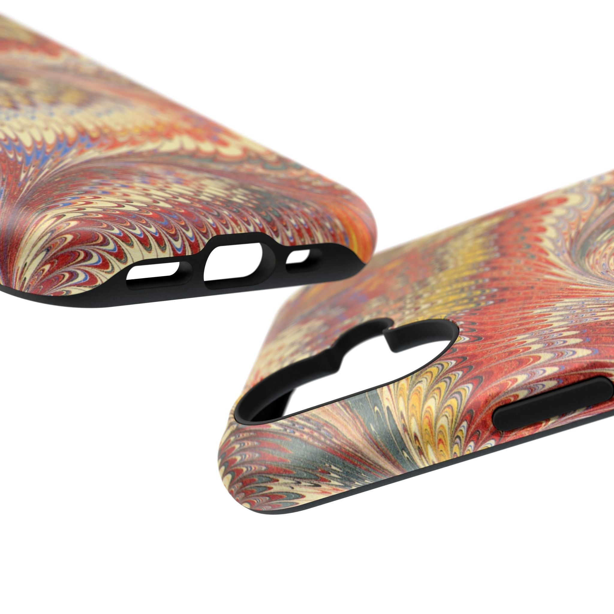 Rust and Gold Italian Vintage Marble Design Durable Phone Case for Apple + Samsung