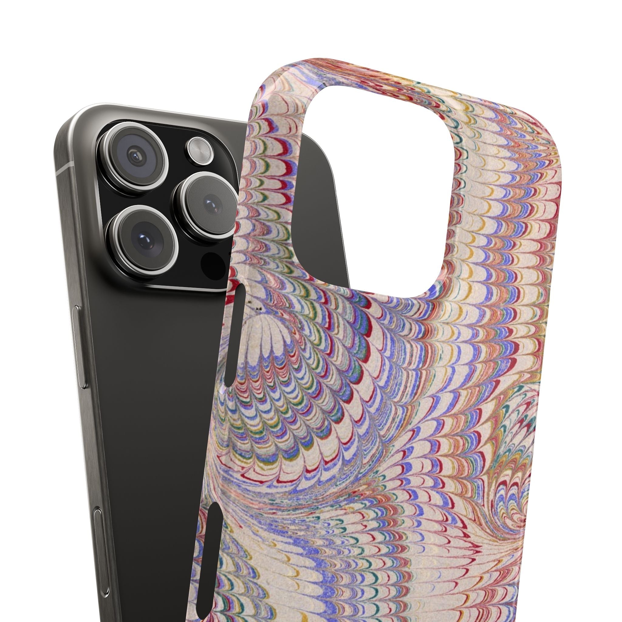 Pink and Lavender Marbled Swirl - Single Layer Slim Phone Case