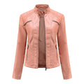 Women's Zipper PU Leather Motorcycle Jacket