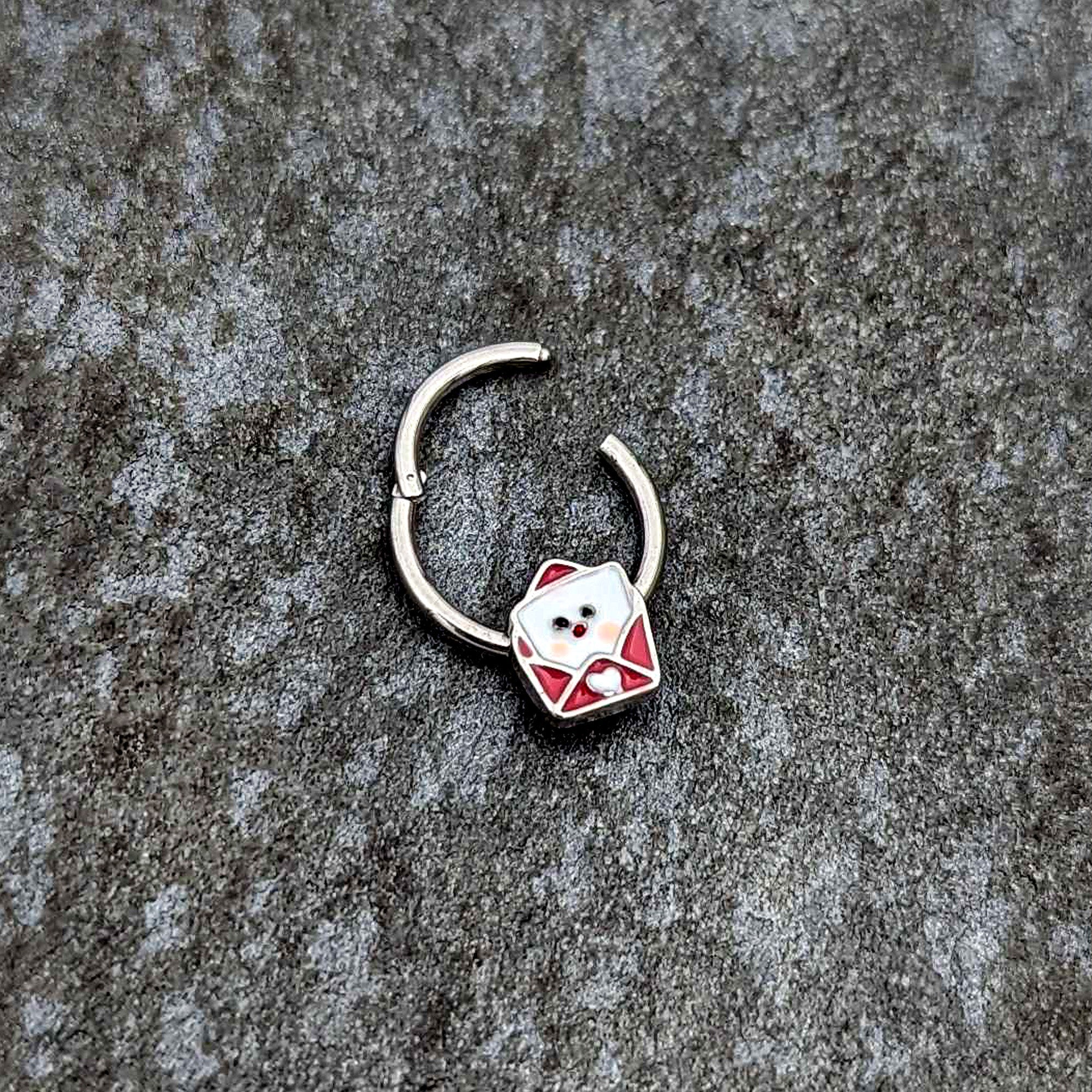 16G 3/8 Sweet Love Letter Valentine Hinged Segment Ring