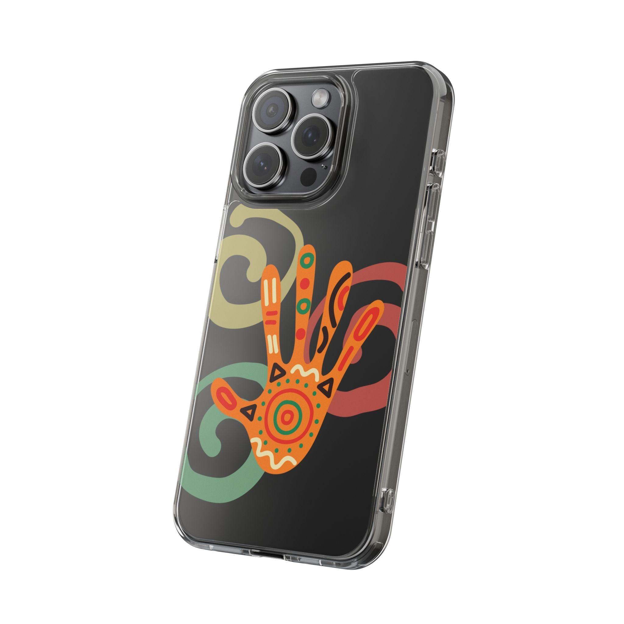 Clear Cases Colorful Hand Print design