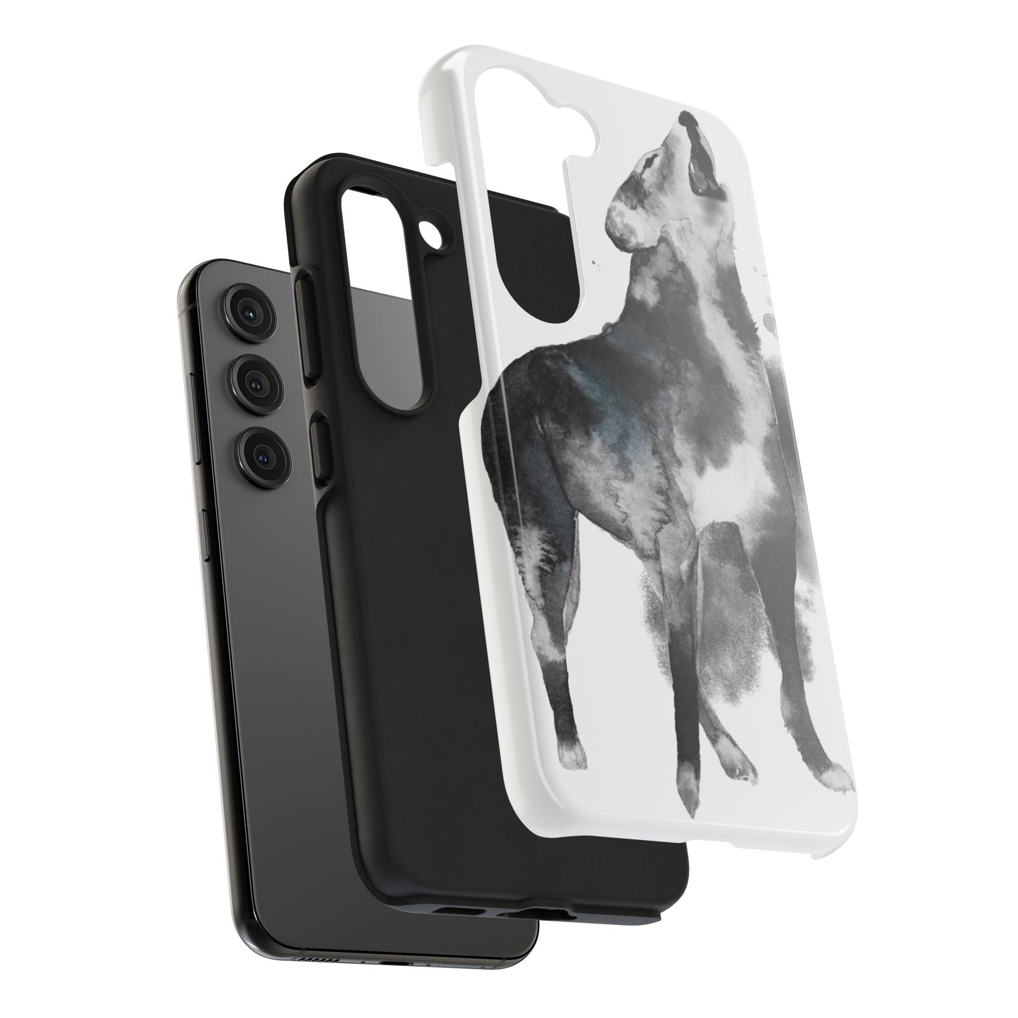 Black and White Dog Printed Tough Phone Cases