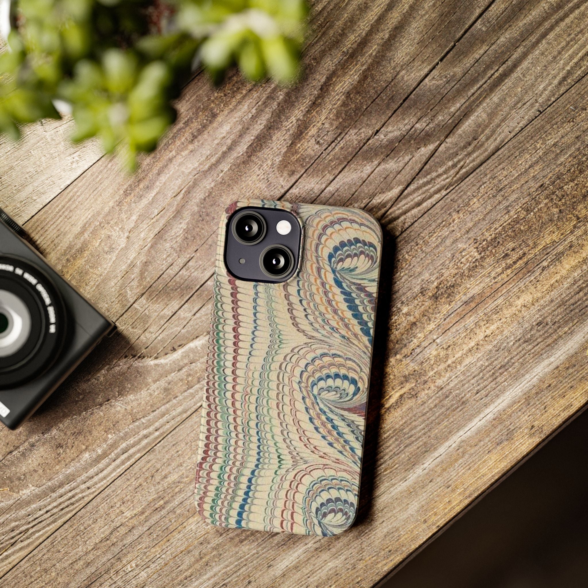 Italian Vintage Marbled Paper Design on iPhone Cases, Artistic Protection for Your Device in Elegant Beige, Blue, Burgundy
