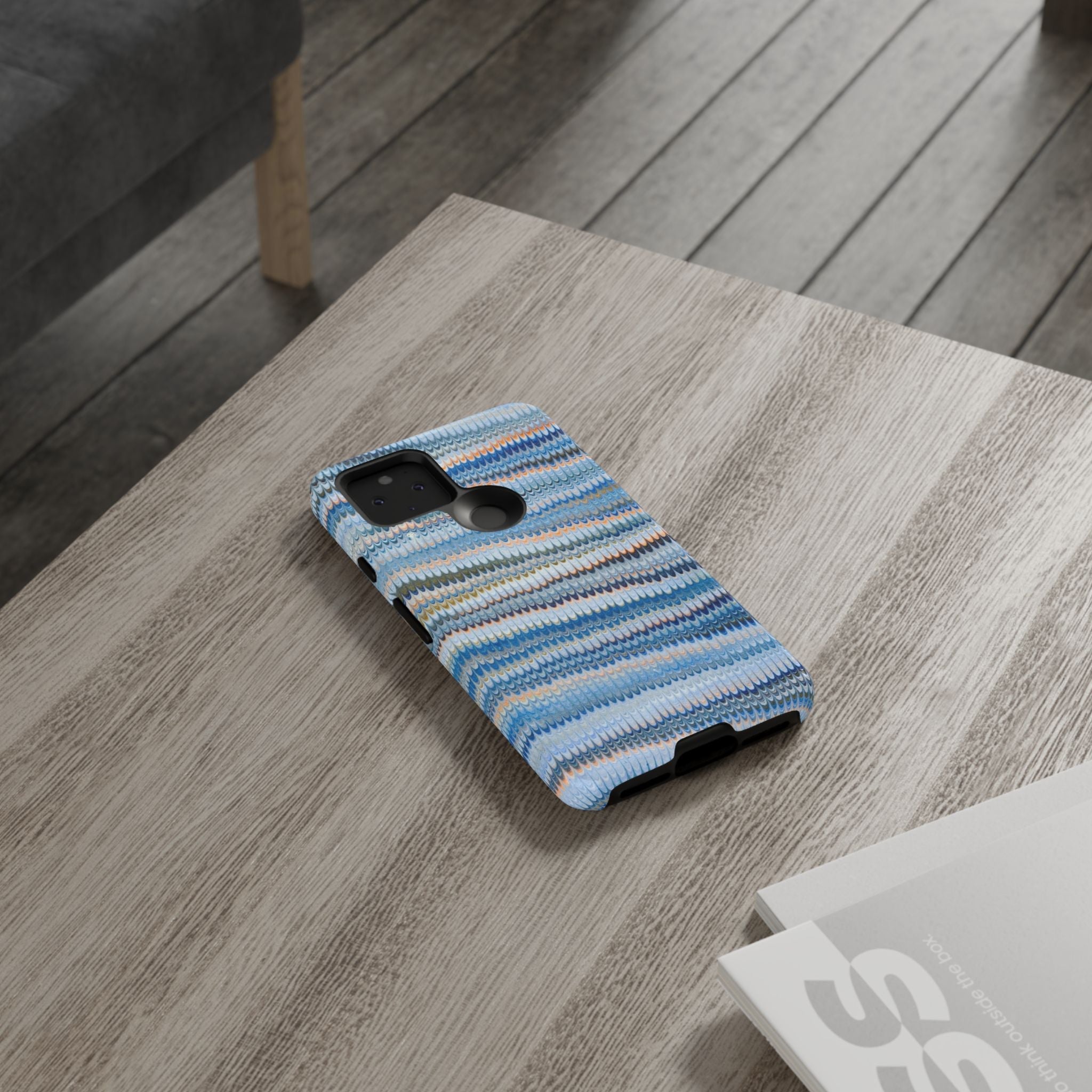 Blue Marbled Phone Cases iPhone 16 + Samsung + Apple + Google