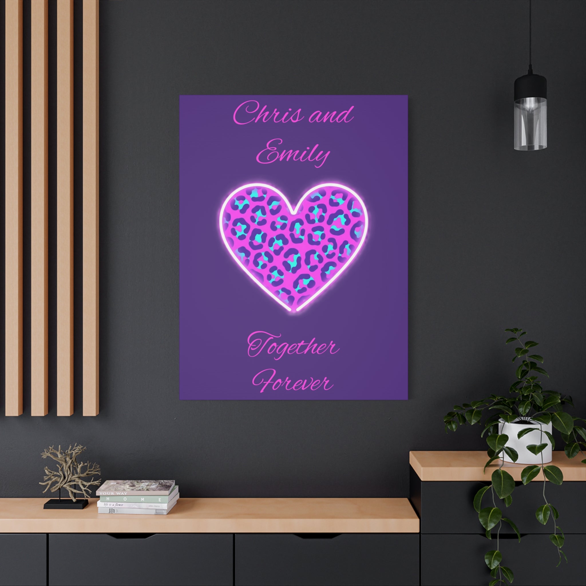 Copy of Personalized Neon Leopard Heart Canvas - Make it your own