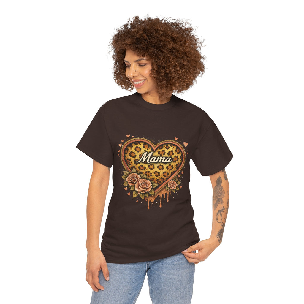 Mama Leopard Heart T-Shirt – Floral Tribal Mother's Day Tee