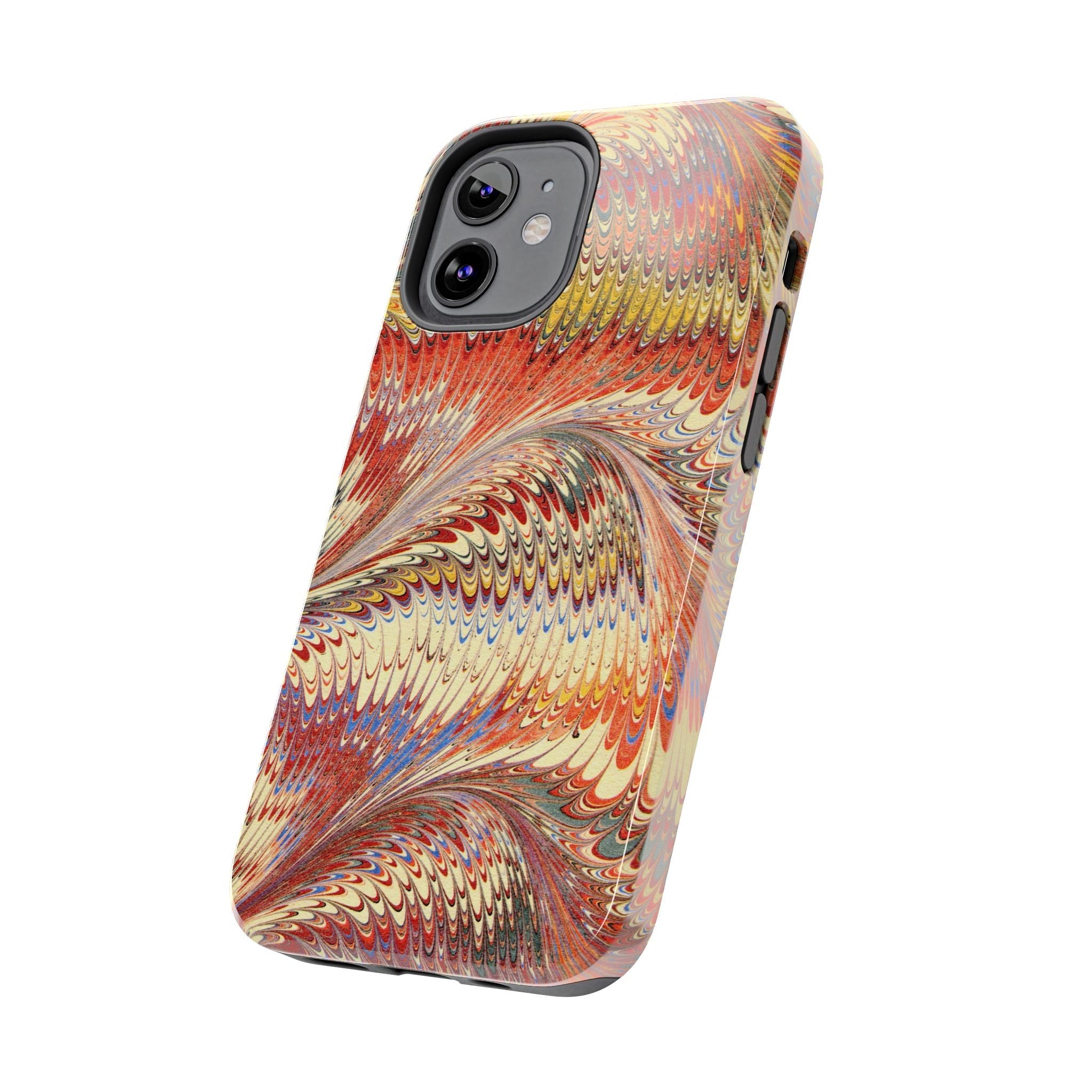 Rust and Gold Marble Italian Tough Phone Case — Durable Marbled Phone Case