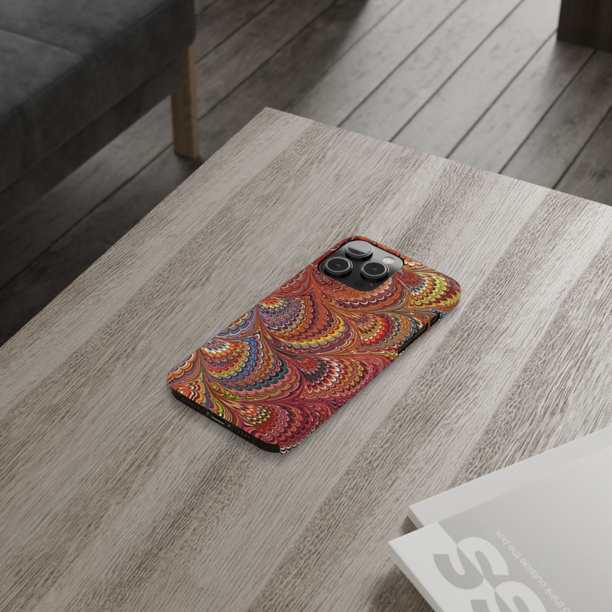 Italian Marbled Design, Red and Blue Pallet