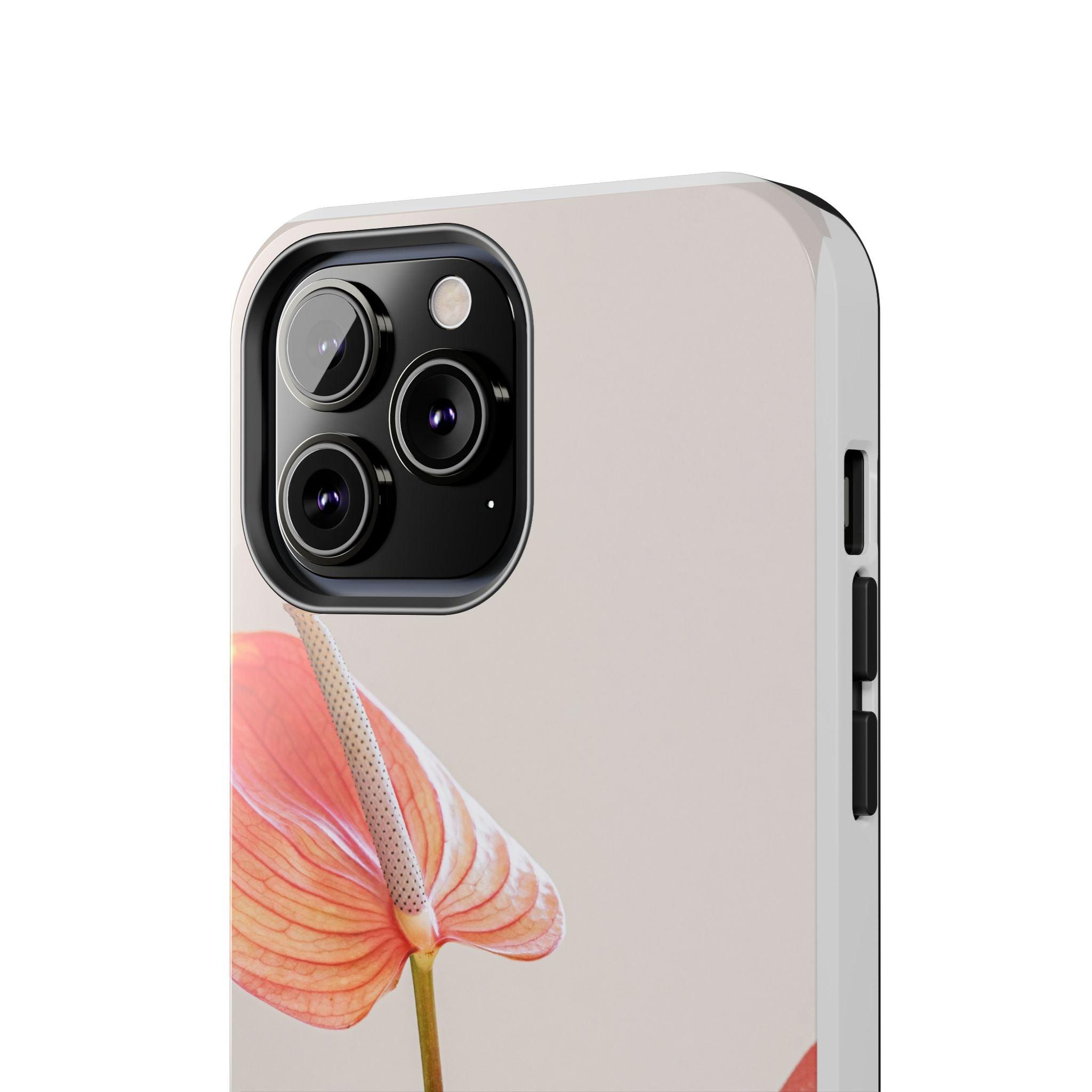 Orange Flower with Leaves Tough Phone Cases
