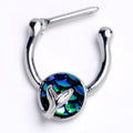 16G 3/8 Mermaid Dark Dark Blue Scale Tail Cartilage Clicker