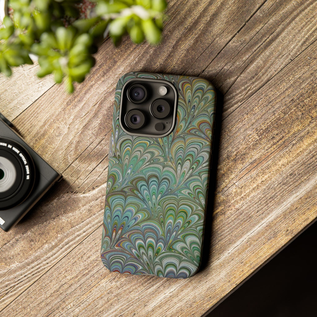Green Peacock Marbled Phone Case — "Tough Cases" Ultra-Tough Protective Cover