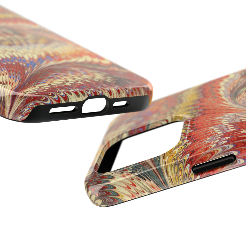 Rust and Gold Marble Italian Tough Phone Case — Durable Marbled Phone Case