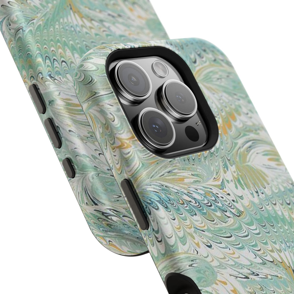 Mint Green Marbled Swirl Phone Case - Dual Layer