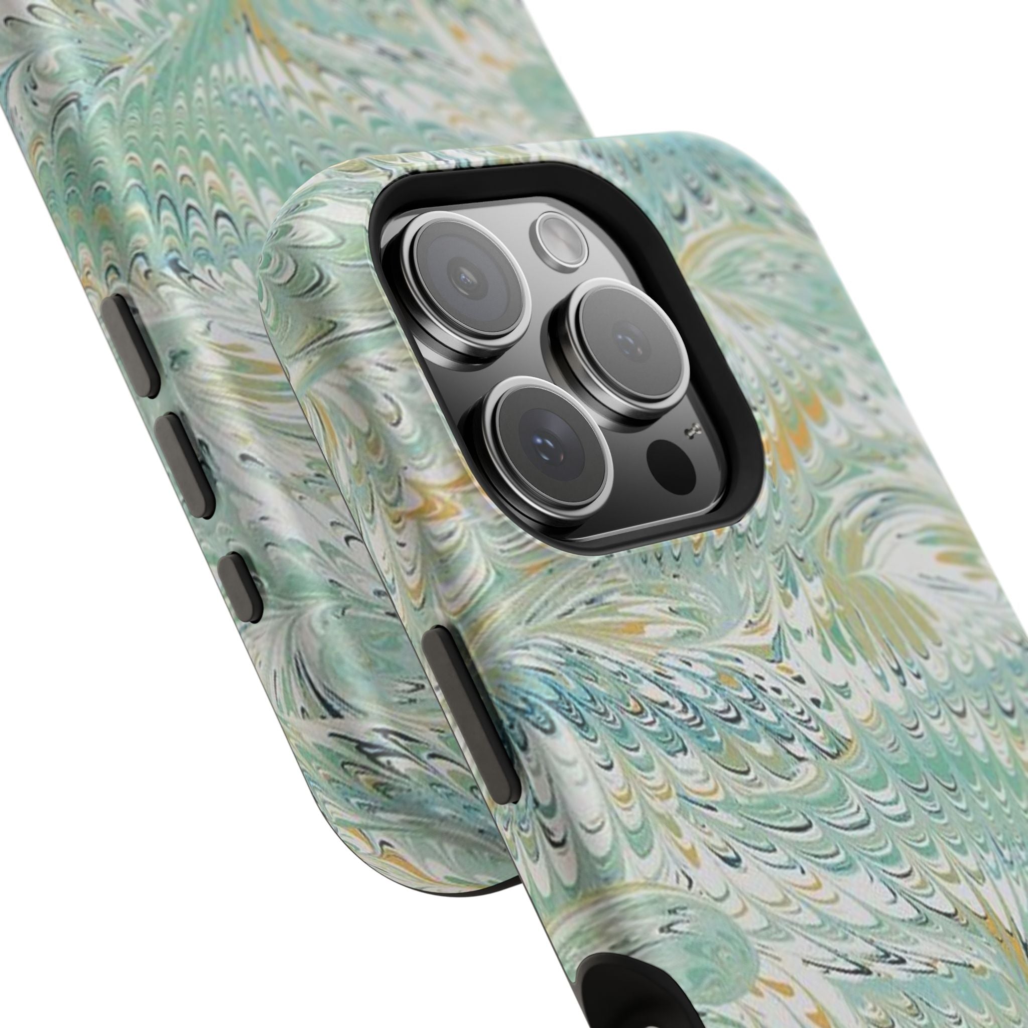 Mint Green Marbled Swirl Phone Case - Dual Layer