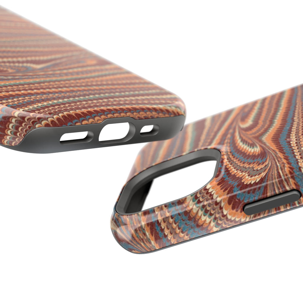 Neutrals Burgundy, Beige, Rust Hues Italian Vintage Marble Design Phone Case for Apple + Samsung