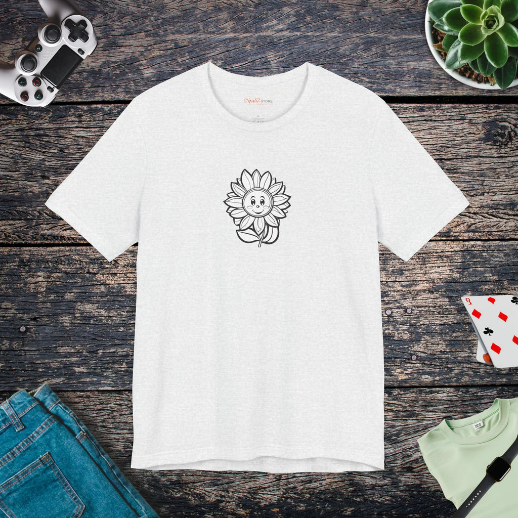 Happy Flower Short Sleeve Tee - Unisex Cotton Comfort - DipaliZ