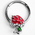 16G 3/8 Clear Gem Glamour Shroom Hinged Segment Ring