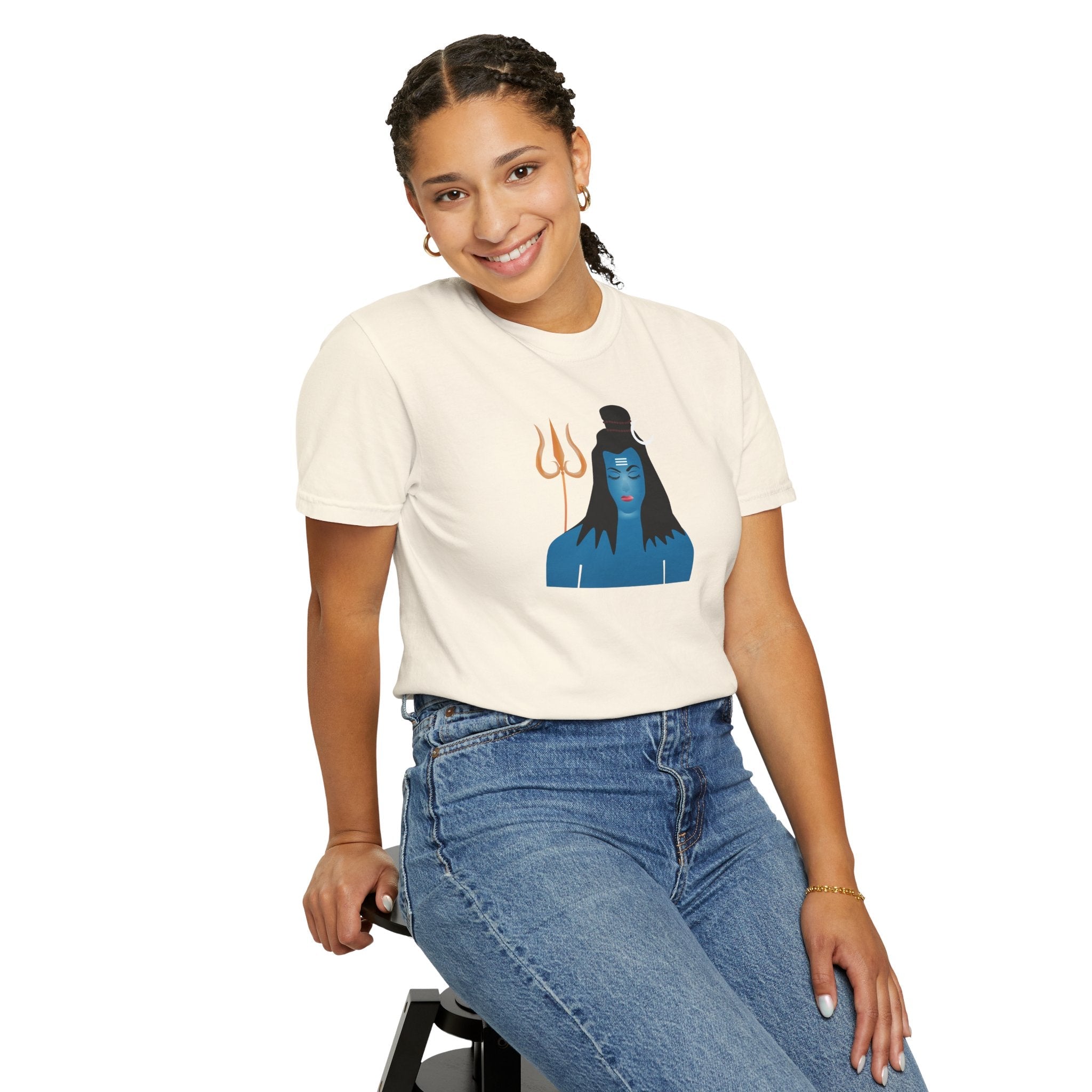 Lord Shiva Cotton T-Shirt - Garment Dyed Comfort Tee - DipaliZ