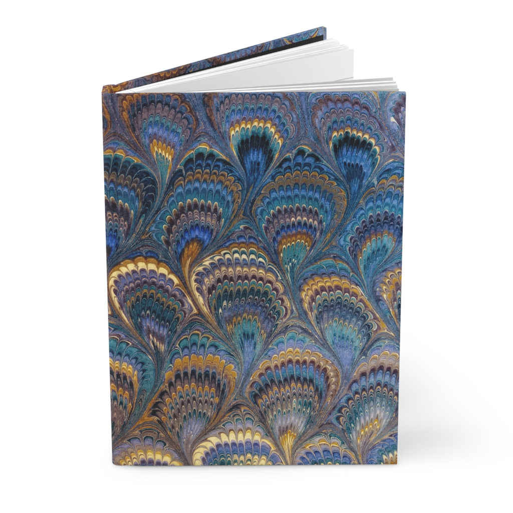 Italian Marbled Journal, Beige Blue Diary Notebook, Stationery Gift for Writers, Travelers, Students, Hardcover Matte Paper, Elegant Writing