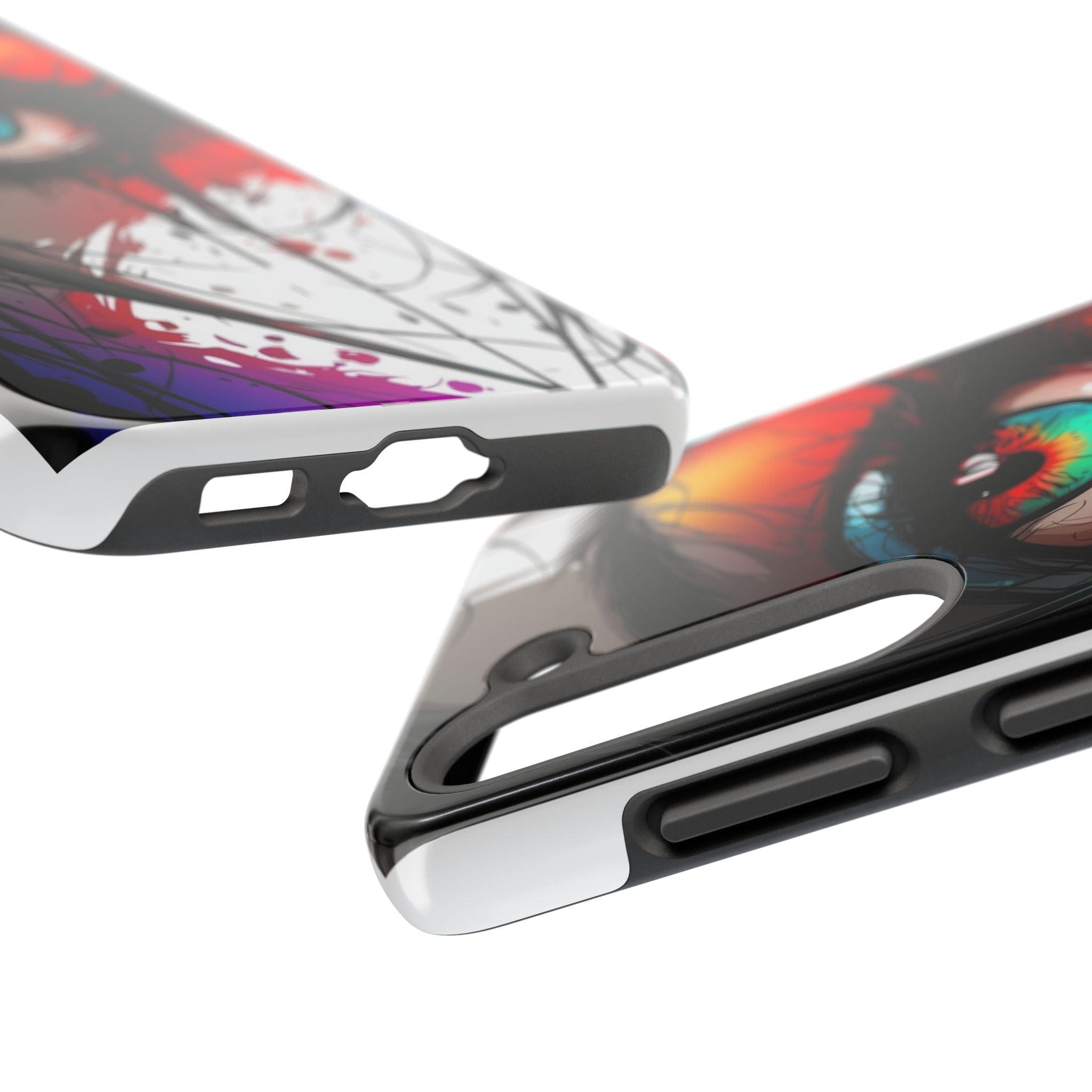 Girl Colorful Eye Painted Printed Tough Phone Case for iPhone & Samsung Galaxy - Artistic & Vibrant Design