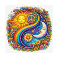 Sun & Moon Rainbow Yin-Yang Poster — Psychedelic Peace Wall Art