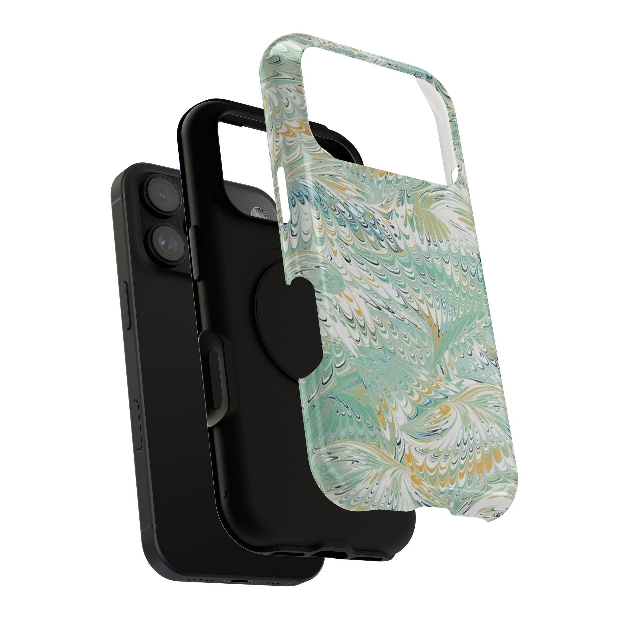 Mint Green Marbled Swirl Phone Case - Dual Layer