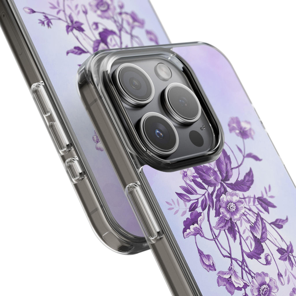 Floral design In Purple Clear Cases