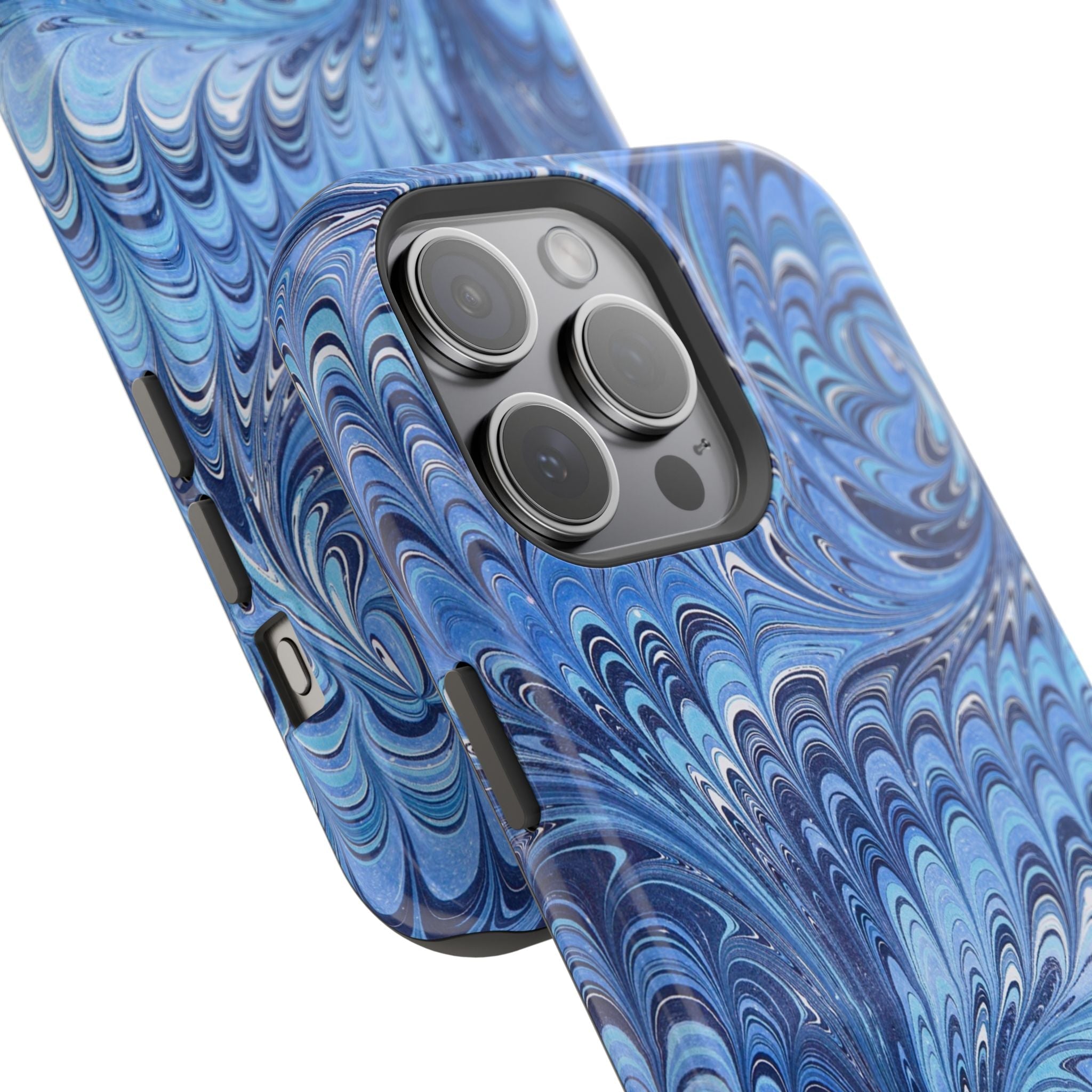 Blue Marbled Swirl Phone Case - Dual Layer Case