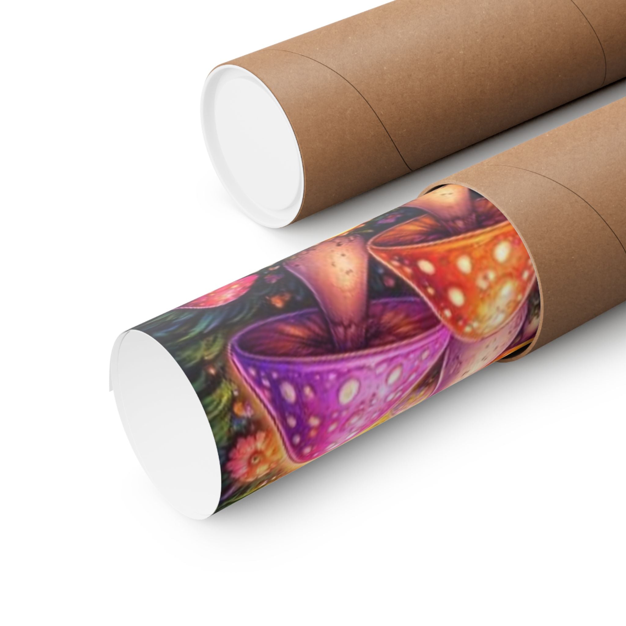 Psychedelic Rainbow Mushroom Poster