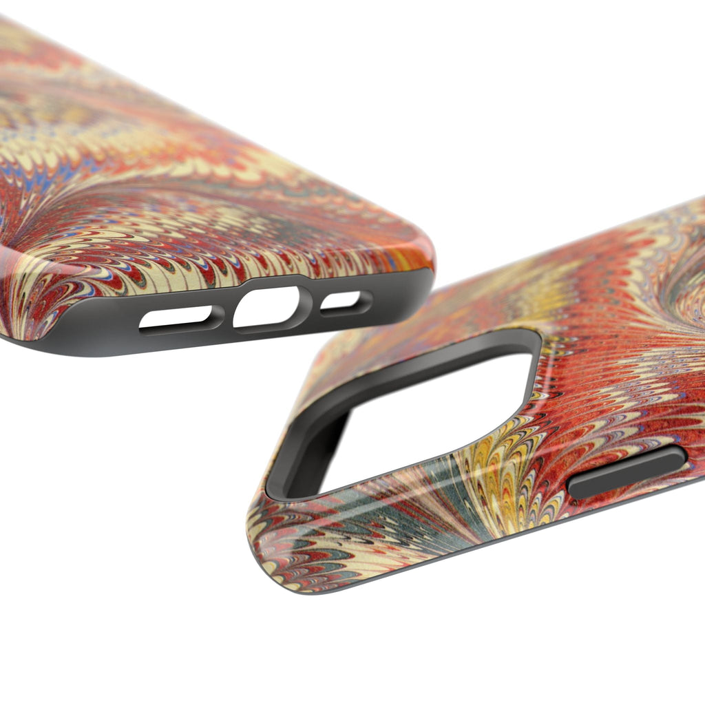 Rust and Gold Italian Vintage Marble Design Durable Phone Case for Apple + Samsung