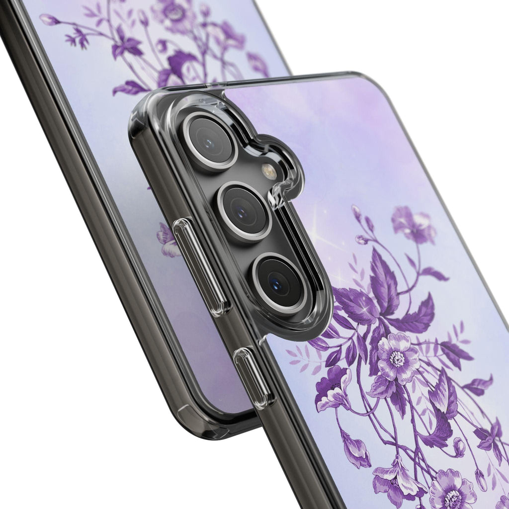 Floral design In Purple Clear Cases