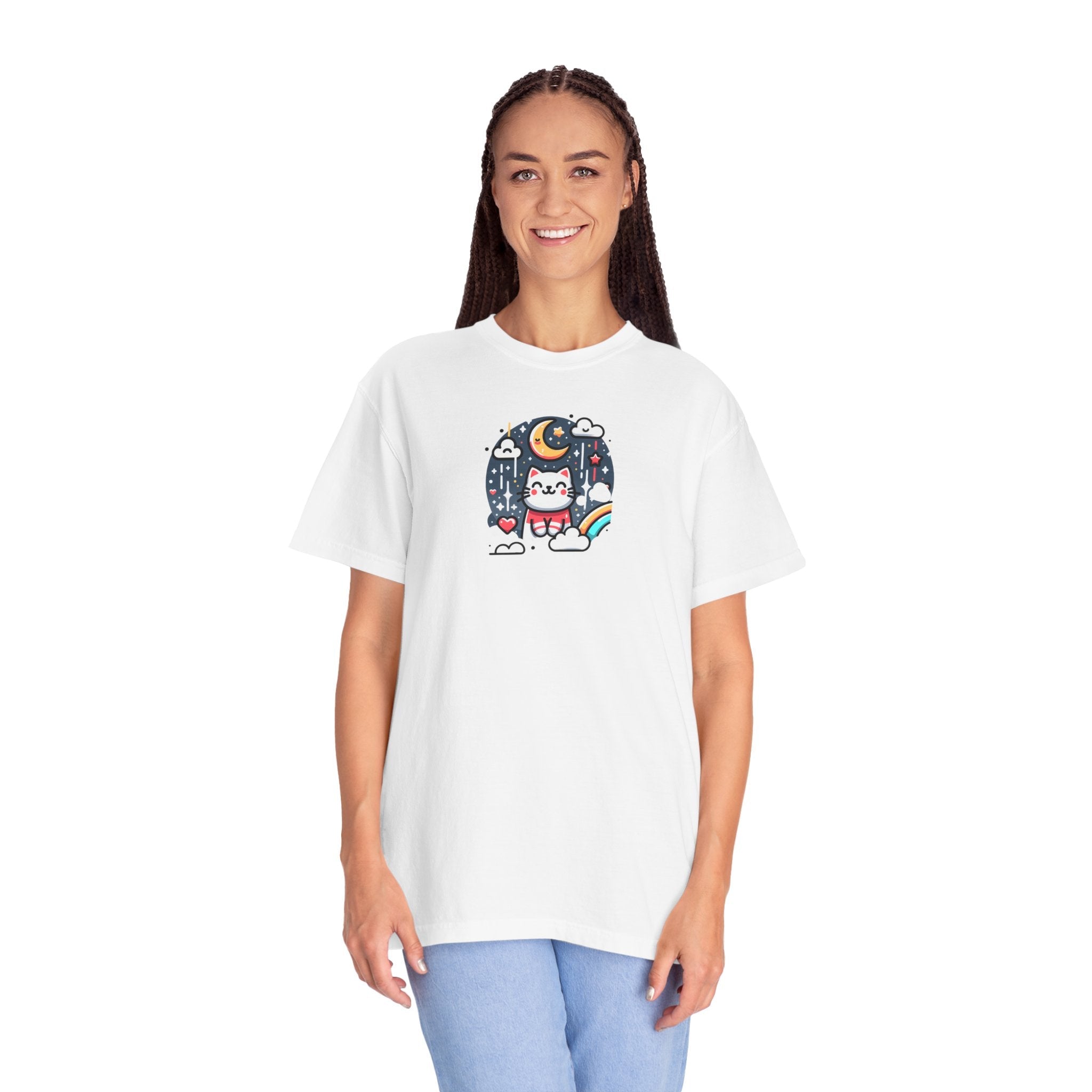 Adorable Cat Unisex Garment-Dyed T-Shirt - Ring-Spun Cotton - DipaliZ