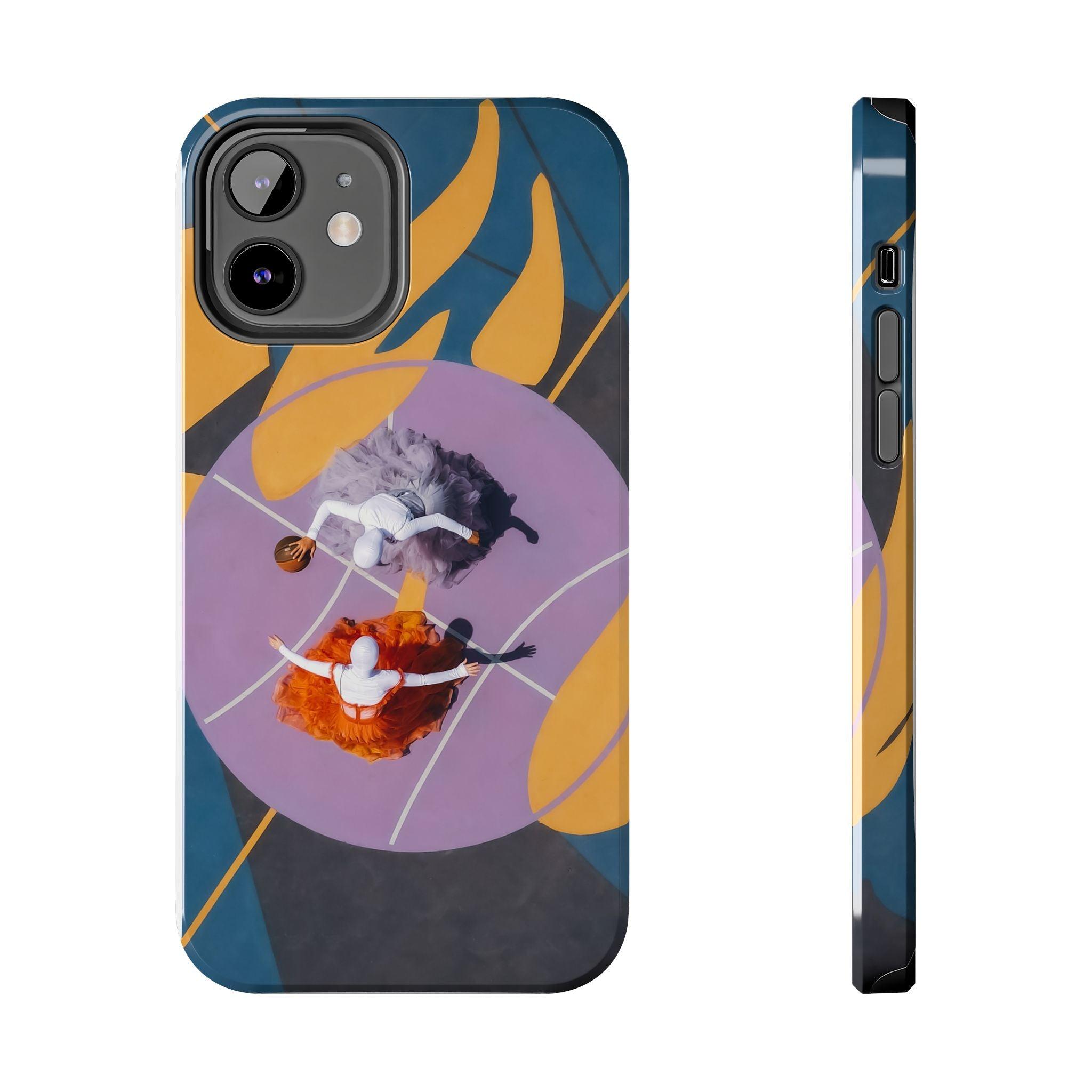 Two Womens Play basket ball Tough Phone Cases