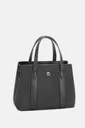 David Jones Canvas Handbag with Leather Trim