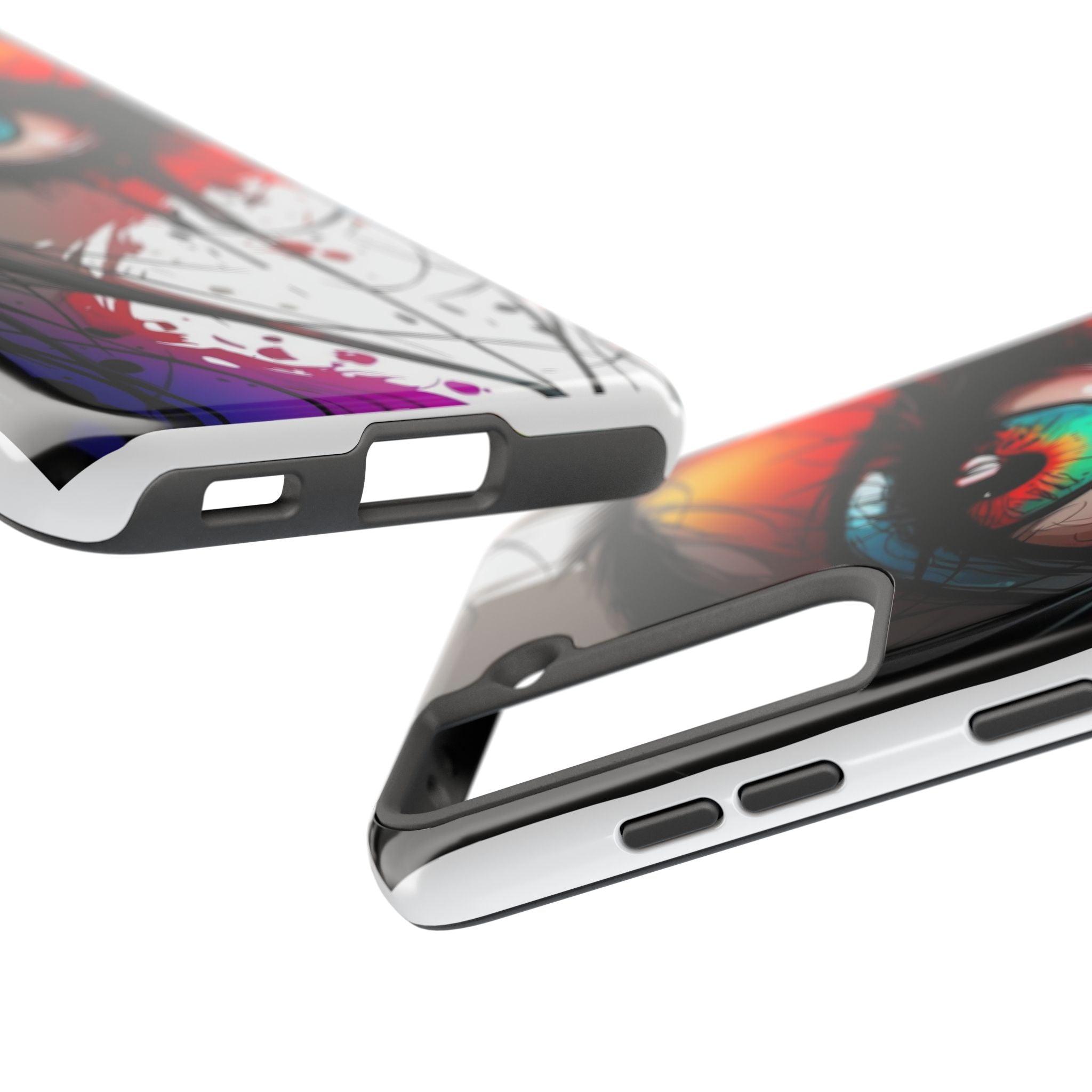 Girl Colorful Eye Painted Printed Tough Phone Case for iPhone & Samsung Galaxy - Artistic & Vibrant Design