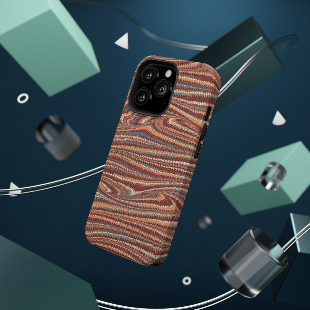 Neutrals Burgundy, Beige, Rust Hues Italian Vintage Marble Design Phone Case for Apple + Samsung