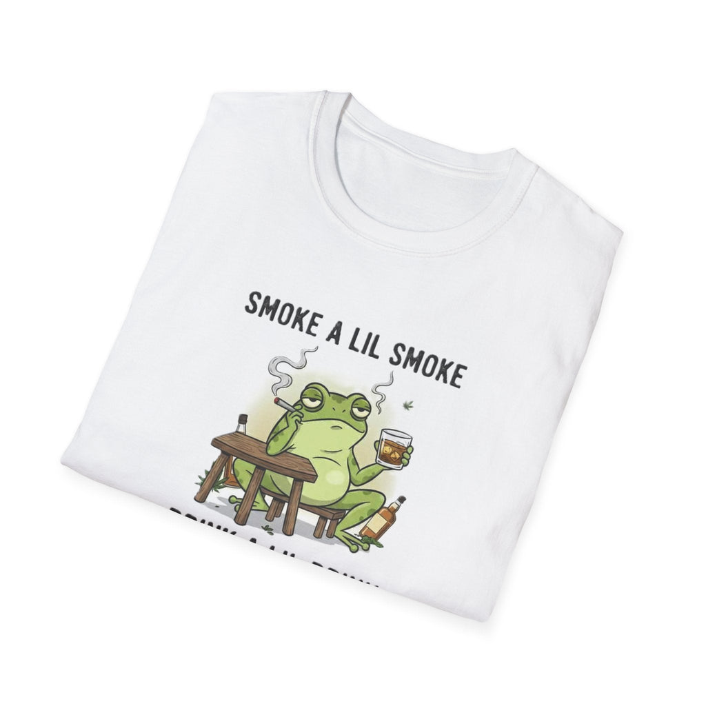 T-Shirt — "Smoke a Lil Smoke, Drink a Lil Drink" Frog Graphic Tee