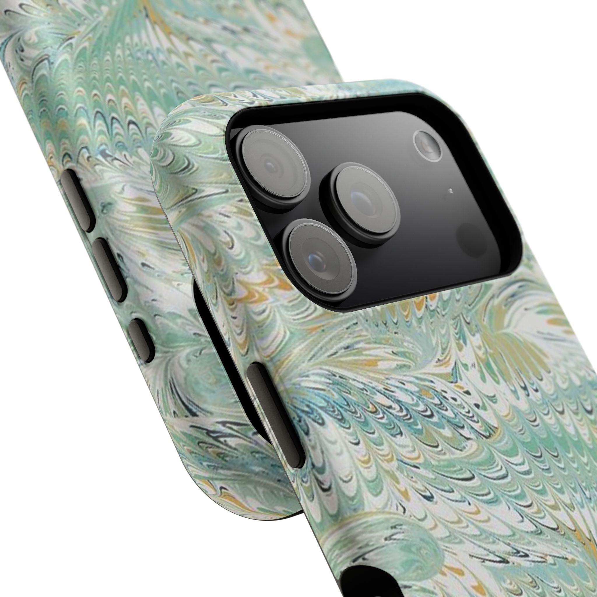 Mint Green Marbled Swirl Phone Case - Dual Layer