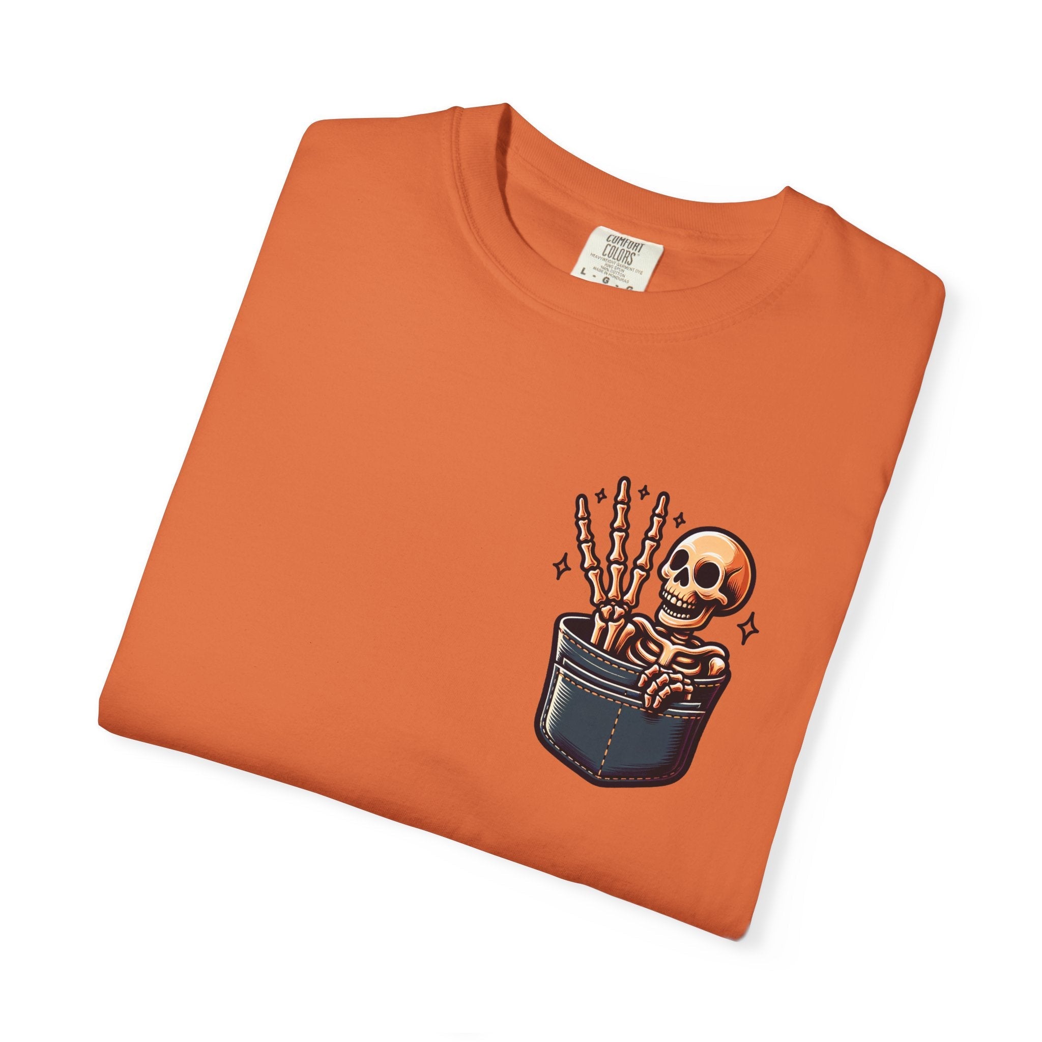 Funny T-Shirt - Skeleton In A Pocket Cotton Tee - DipaliZ