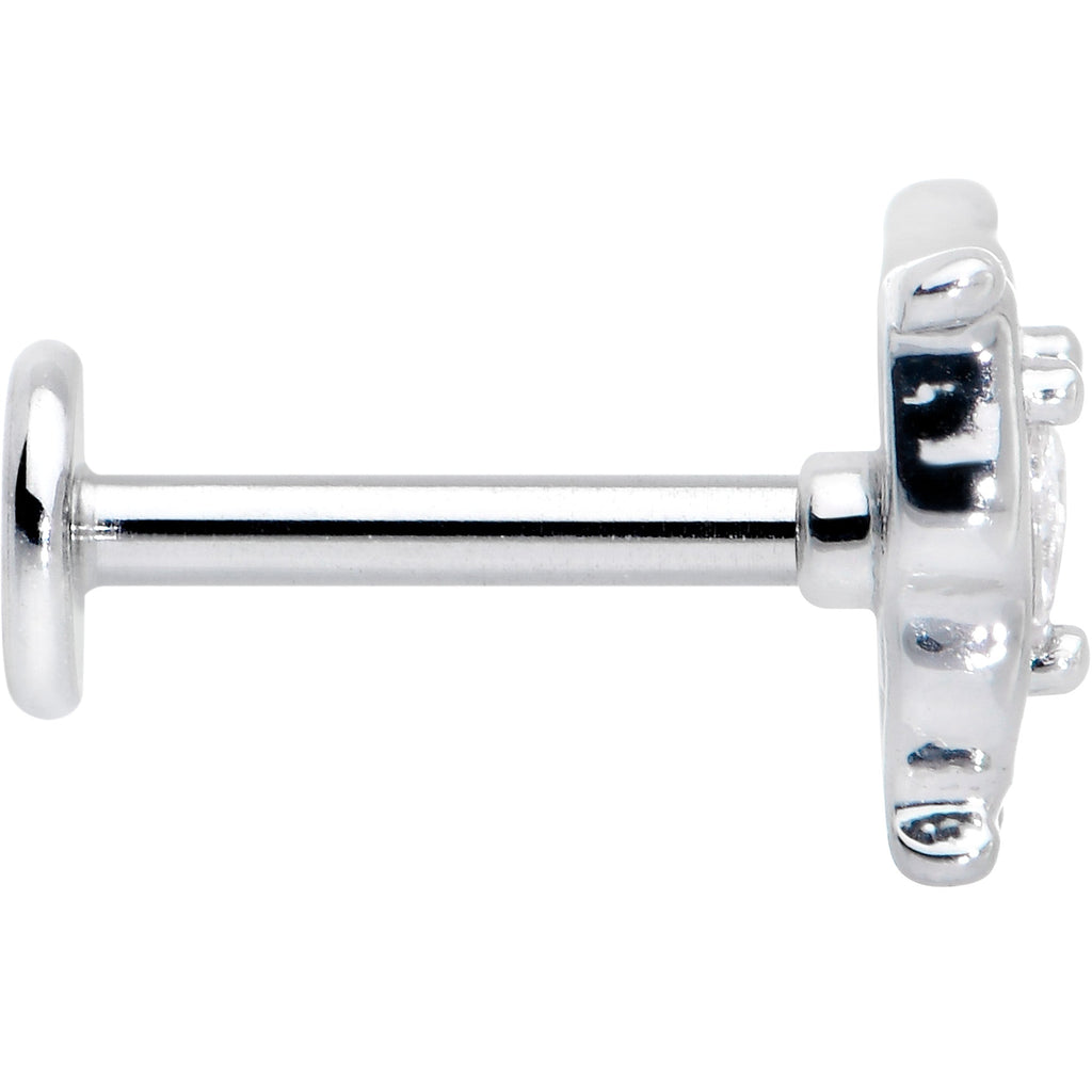 16G 5/16 Clear Gem Fancy Fab Butterfly Internally Threaded Labret