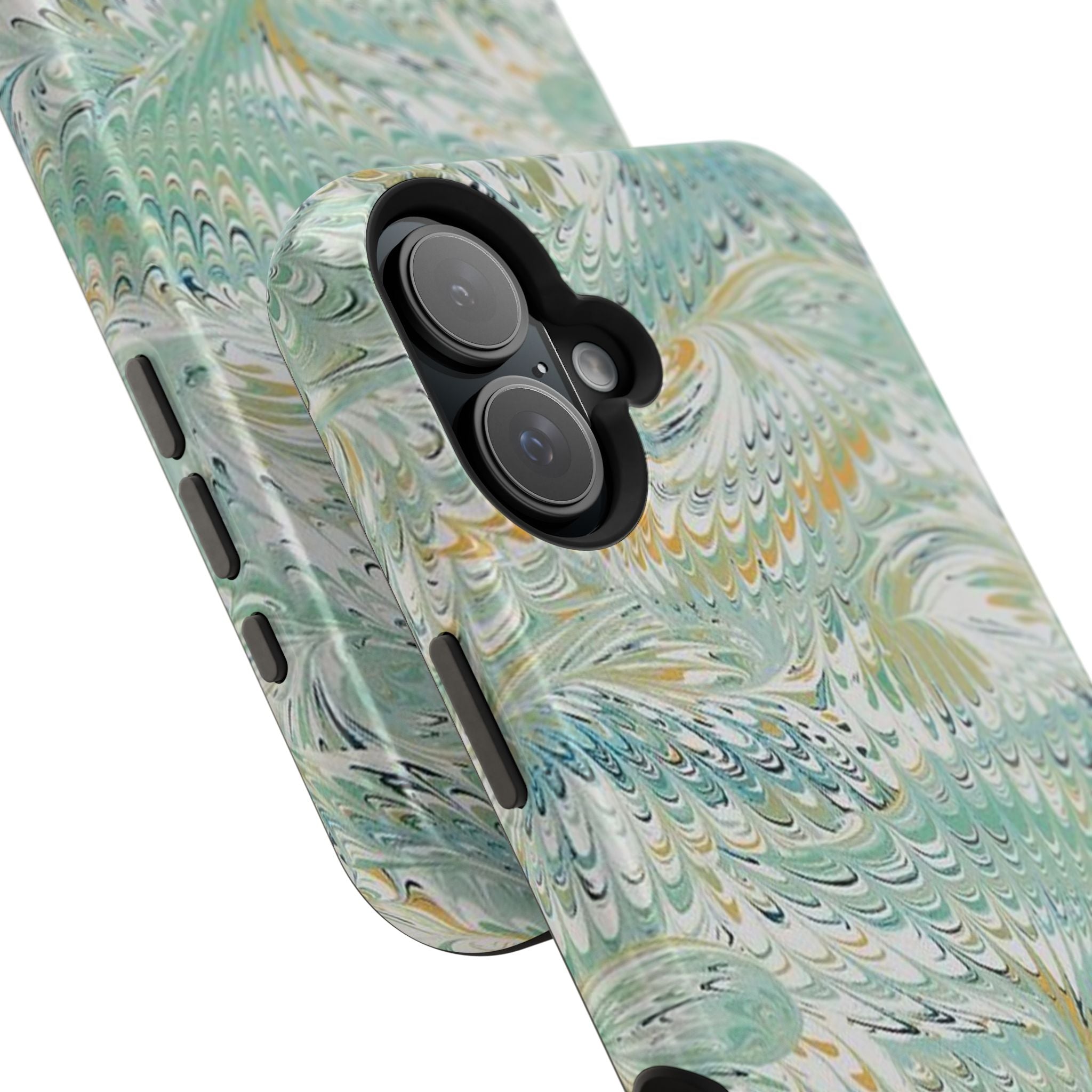 Mint Green Marbled Swirl Phone Case - Dual Layer