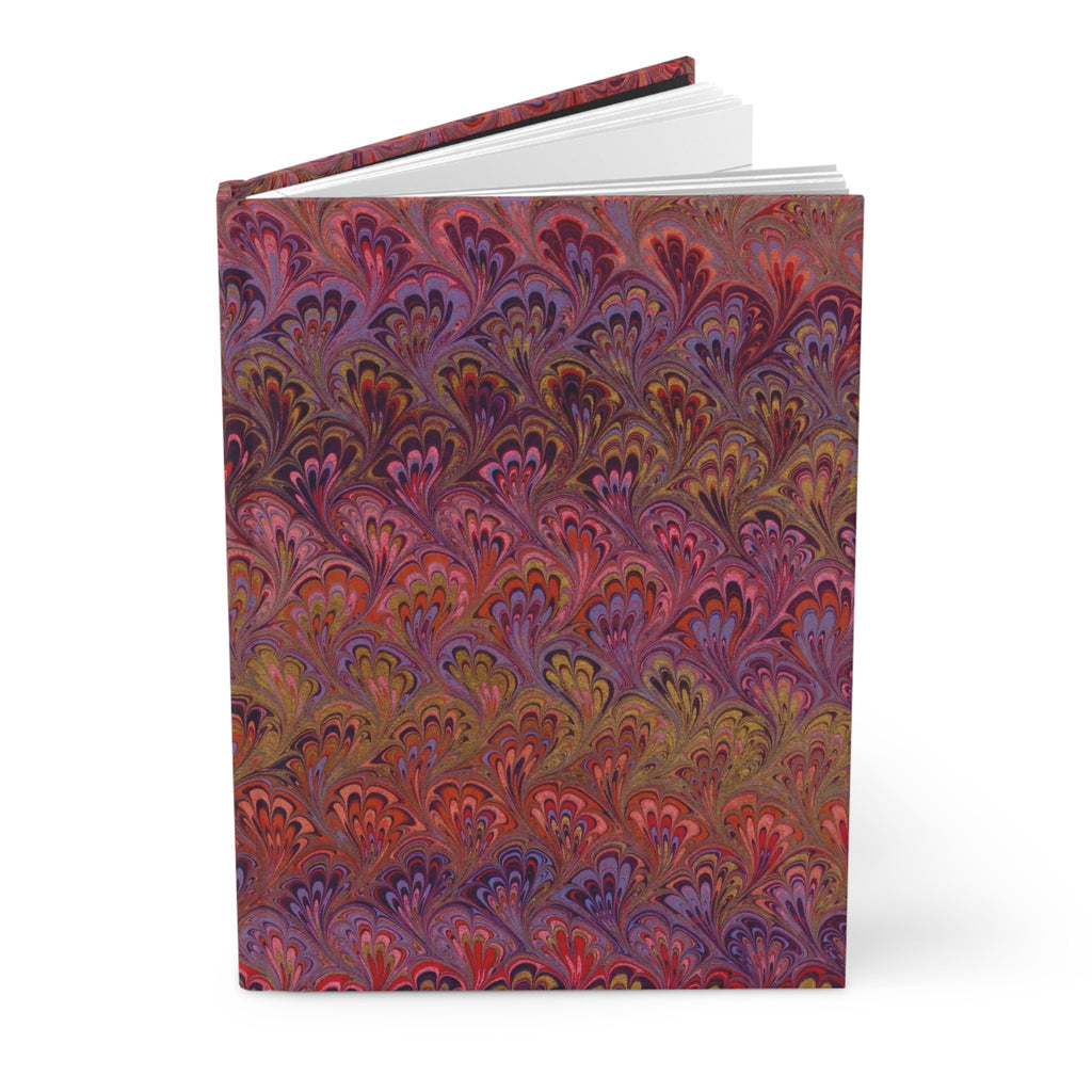 RED Vintage Italian Marble Hardcover Journal Matte, Hand-Painted Design, Artistic Notebook, Writing Diary, Lined - Unique Gift