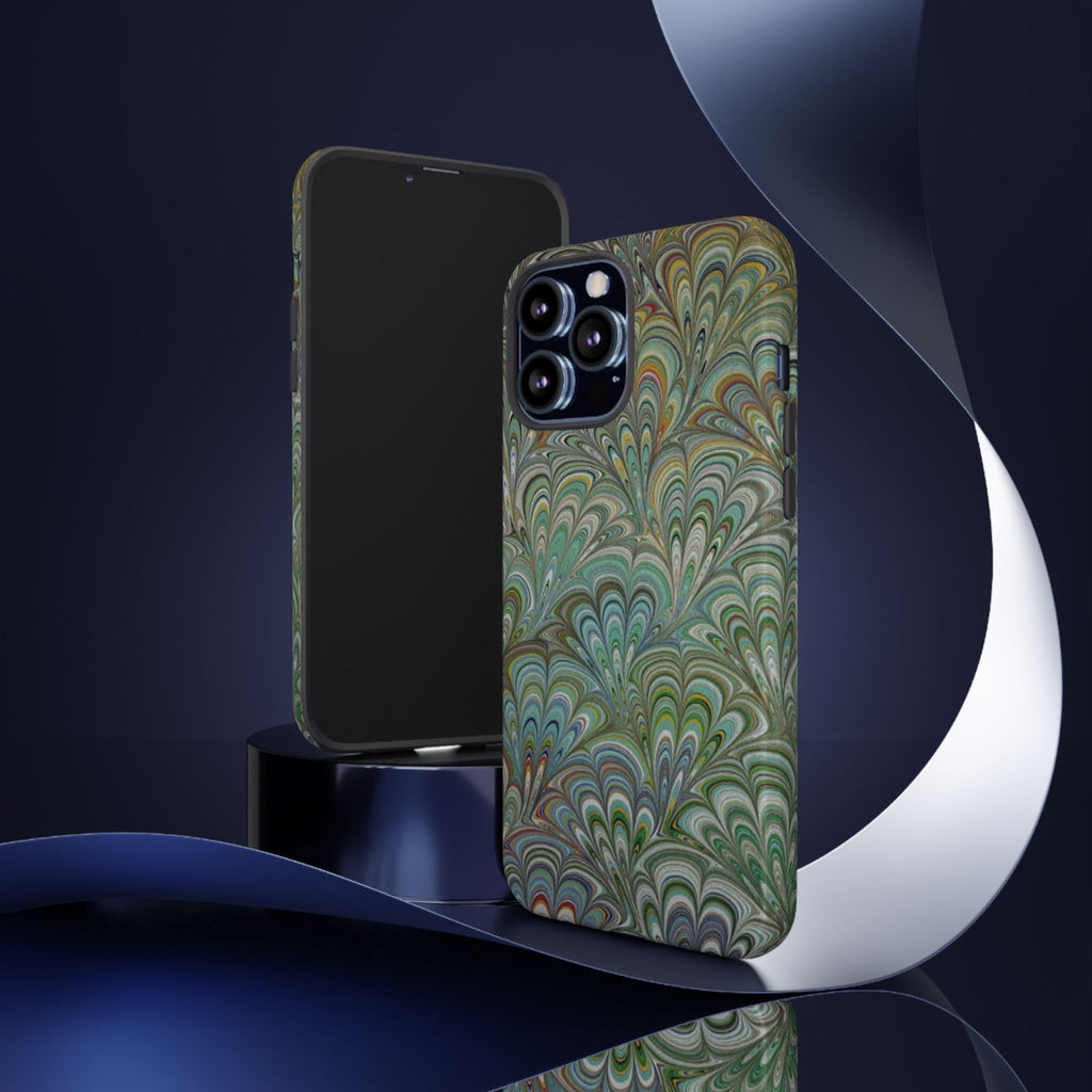 Green Peacock Marbled Phone Case — "Tough Cases" Ultra-Tough Protective Cover