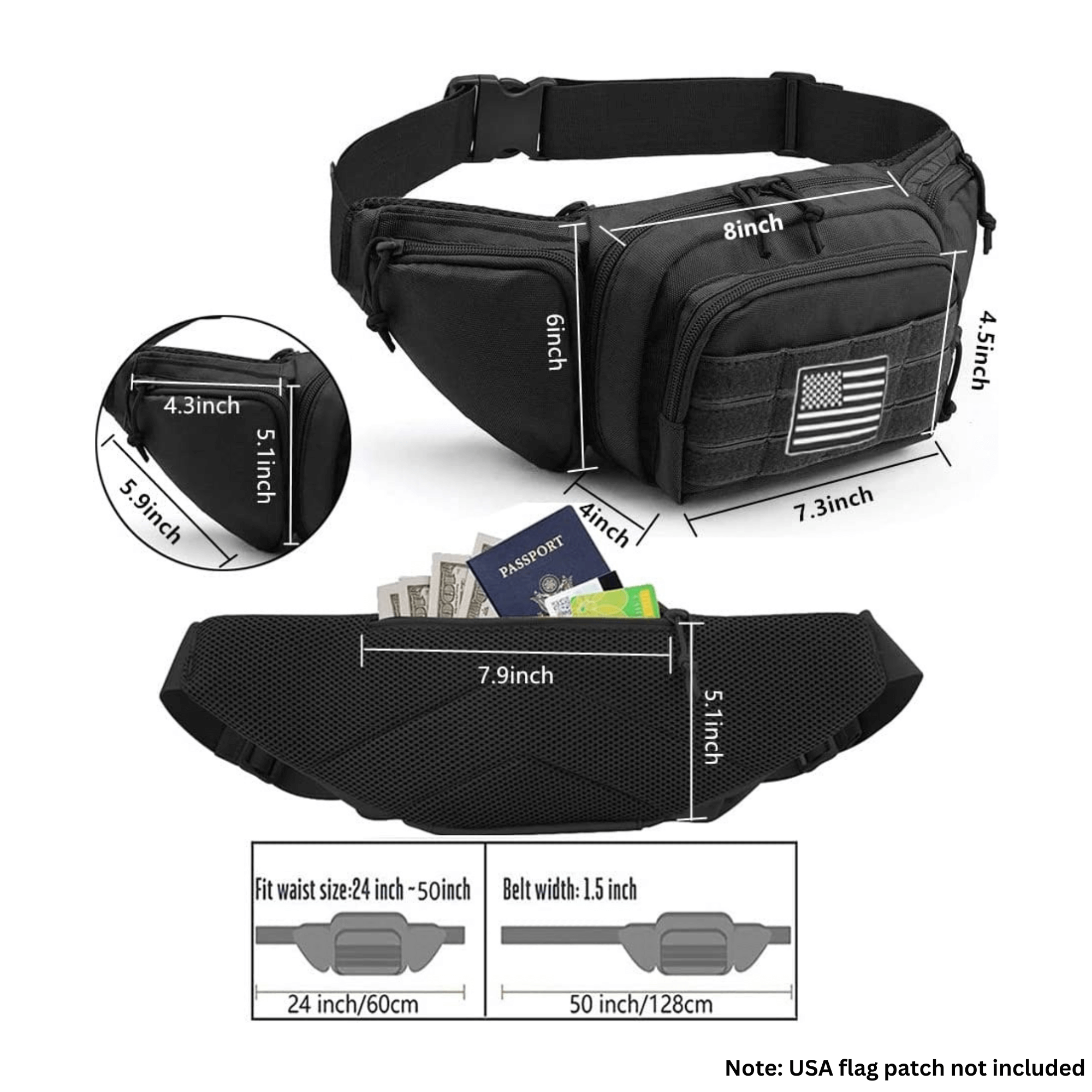 JupiterGear Tactical Military Fanny Pack Waist Bag & MOLLE EDC Pouch For Outdoor Activities